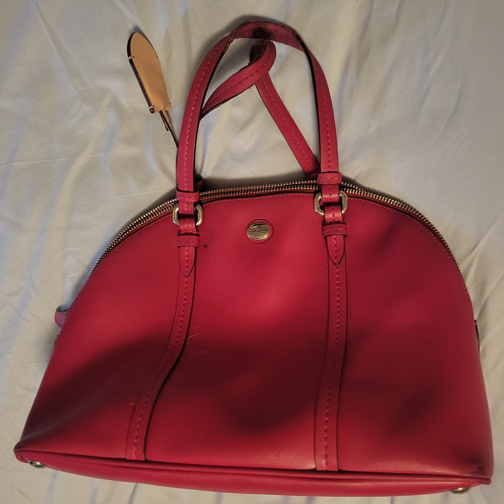 Coach Red Dome-Shaped Handbag - Picture 1 of 9